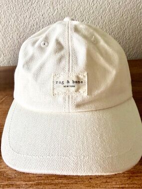 rag & bone Kids Cream Baseball Cap with Logo Patch